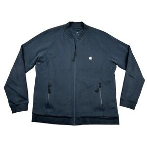Apple Inc Employee Jacket Mens M Exclusive Zip Bomber Navy Blue Tech Stretchy